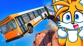 Reacting to BUS vs CLIFF CRASHES! (BeamNG Drive)