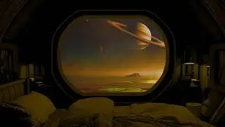 Titan Moon 🌙 Storm Ambience 🚀 Space Outpost for Deep Sleep & Relaxation