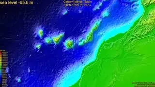Canary Islands, Spain, sea level rise -135 - 65 m
