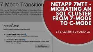 Netapp 7MTT - How to migrate a Microsoft SQL Cluster from 7-mode to c-mode