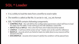 Oracle database utilities - Perform data export / Import : SQL * loader
