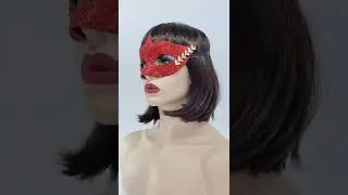 Red and Gold Glitter Masquerade Mask for Women