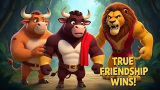 True Friendship Wins 🐂🦁 | Moral Story for Kids | Friendship Cartoon