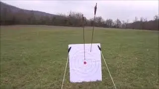 Tir de pr&eacute;cision au propulseur &agrave; 90m  / Atlatl accuracy at 295 feet