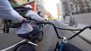 TRIPLE SKITCH IN NYC TRAFFIC (BMX)