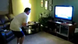 Laughing hysterically at hubby playing Wii Fit Plus