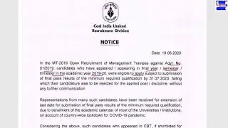 CIL important Notice||Coal India Limited Document Submission Notice||
