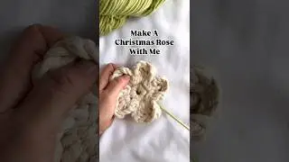 Make a Christmas Rose With Me! 🪡 #crochettutorial #embroideryart #artcourse #christmascrochet