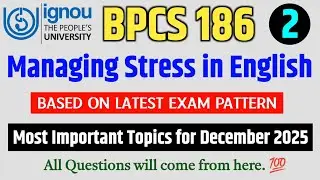 BPCS 186 Important Questions December 2025 Exam | IGNOU BPCS 186 Question Paper December 2025