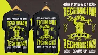 TECHNICIAN T-Shirt Design | Episode 10 | Bangla Tutorial | PrographicBD