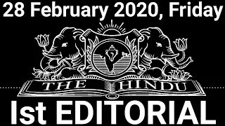 28 February 2020 The Hindu Editorial Analysis