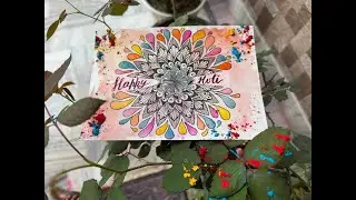 Easy holi mandala for beginner | Happy Holi 💦