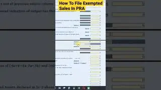 How To File Exempted Sales In PRA part 8