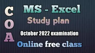 COA Ms Excel study plan/COA free class