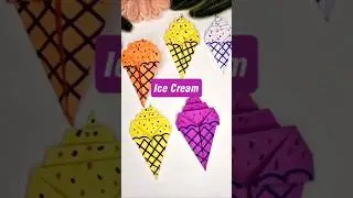 DIY Origami Paper Ice-cream Craft for kids #diy #origami #icecream #papercraft #stepbystep
