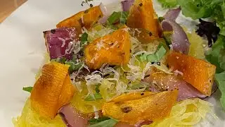 Spaghetti Squash w/ Sweet Potatoes & Red Onions