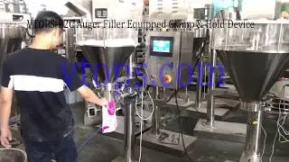 VTOPS-P2C Net Weight Auger Powder Filling Machine Equipped Clamp and Hold Device for Bags