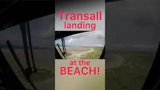 AIRPLANE LANDING AT BEACH (C-160 TRANSALL) #airplane #beach #tactical