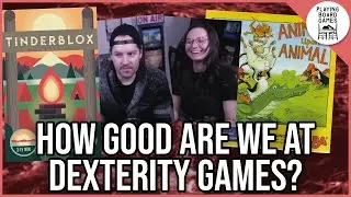 We play TINDERBLOX and ANIMAL UPON ANIMAL to test our dexterity! (Board Game Gameplay)