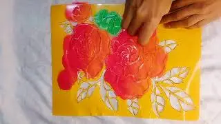 Easy Flowers Fabric Painting Tutorial|rose painting design#creativeart#youtubeshorts #shorts#diy