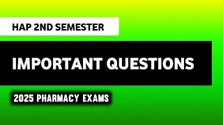 Human Anatomy & Physiology ( HAP ) 2nd Semester Important Questions | Imperfect Pharmacy 