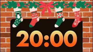 20 Minute Stockings Over Fireplace Timer (Holiday Jingle at End)
