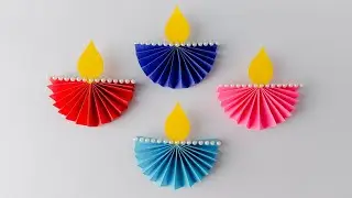 Paper Diya | Diya Decoration | Diya Making With Paper | Diwali Decoration | Diya Decoration at Home