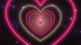 Neon Heart Tunnel Background💖🤎Heart Background  │ LED Lights Heart Wallpaper Background Video Loop