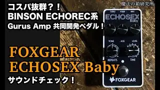 「FOXGEAR ECHOSEX Baby」コスパ抜群！ビンソン エコーレック系ペダルのサウンドを紹介！ 【魔法の箱研究所】