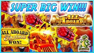 SUPER BIG WIN!!! All Aboard Dynamite Dash Slot TRAIN BONUS AND FREE GAMES 25 CENT DENOM!
