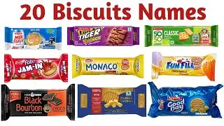 20 बिस्कुट के नाम सीखें | 20 biscuit Names in English for Kids Vocabulary Learning