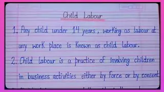 10 Lines Essay About Child Labour In English l Essay For World Day Against Child Labour l 12 June l