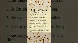 Skills every man should learn #psychology#facts#thoughts#feeling#emotional#love#PsychHeal#motivation