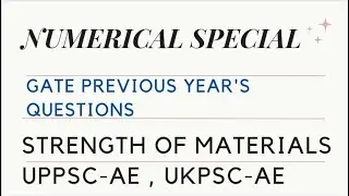 SOM -02| numerical special | UPPSC/UKPSC/DSSSB -AE/JE || Civil Engg I By Jitendra Sir