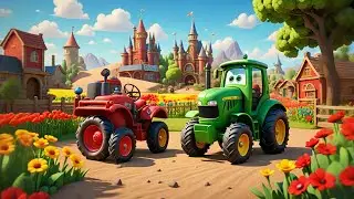 Three Toy Tractors Dig the Dirt | Fun Construction Song for Kids | Preschool Nursery Rhymes
