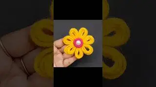 DIY Woolen flower making trick @Easyartncraft. #diy #shorts #viral #craft #woolencraft