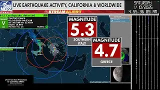 M5.3, M4.7 quakes in the Mediterranean Region 1/10/2026 | Live Quake Cam Infiltec System