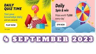 Amazon All Quiz Answers Today |  4 September 2023 | @dailyquiztime #amazonfunzon
