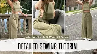 Sewing Tutorial - Wide Pants with a Crop Top [Digital Sewing Pattern]