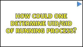 How could one determine UID/GID of running process? (2 Solutions!!)