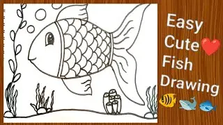 Easy Gold Fish drawing and colouring for kids❤ | How to draw a Gold Fish for Toddler's #drawing 