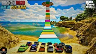 sports Cars Vs High Speed Jumping Water road Test GTA 5 | MATHURGAMERX