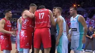 Luka Doncic and Slovenia get into it with Poland after Luka was hit to the ground