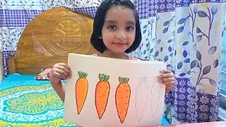 ছোট্ট বন্ধু মুনতাহা গাজর আঁকছে। অসাধারণ 