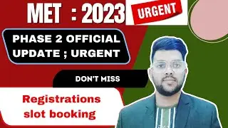 MET Exam 2023 Urgent official update ✅ | Don't miss | Registration and slot booking #manipal #update