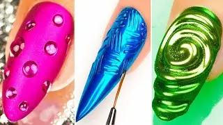 Satisfying Nail Art ASMR 🌈 Ultimate Colorful Nail Compilation! Neon Pink, Blue & Green Chrome Design
