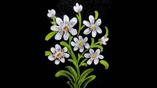 How to make flower drawing with acrylic colours #Easy floral drawing tutorial #drawingshorts .