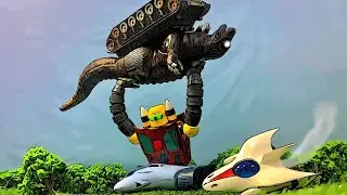 Getter 3 vs Dinosaur Tank | Getter Robo + Ultraman Monster Stop Motion | LJPL Animation