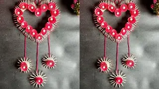 How to make wall hanging using match stick | Rasy wall hanging craft ideas | Matchstick wall hanging