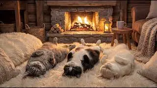 Sleeping Cats So Calm It Feels Illegal 🐱🔥 3 Hours Cozy Fireplace Ambience